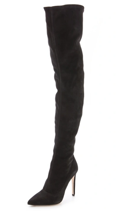 SERGIO ROSSI Suede Over The Knee Boots