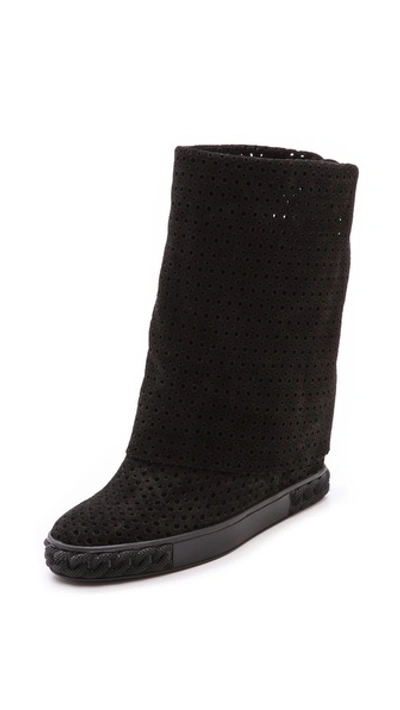 CASADEI Perforated Suede Boots
