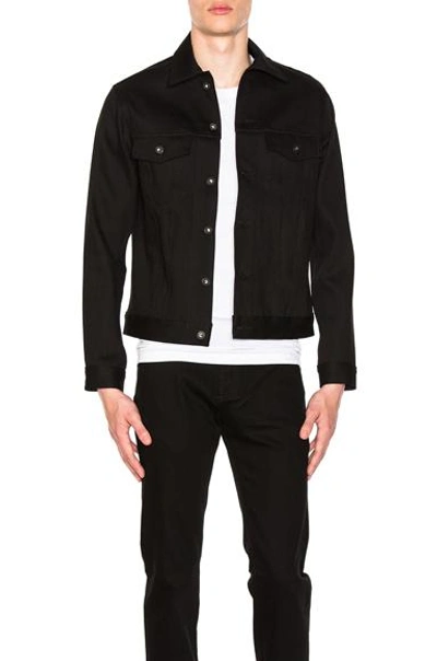 NAKED AND FAMOUS DENIM JACKET SOLID BLACK SELVEDGE