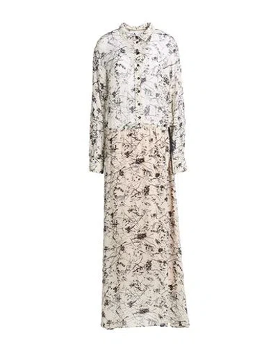 8PM 8PM WOMAN MAXI DRESS CREAM SIZE L VISCOSE, POLYESTER