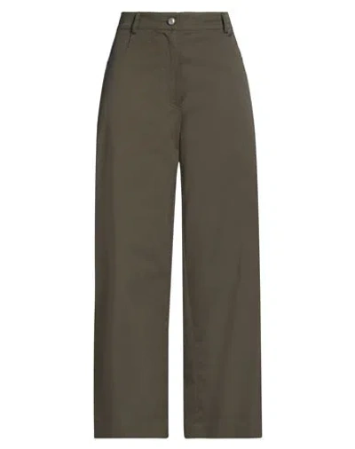 8PM 8PM WOMAN PANTS MILITARY GREEN SIZE M COTTON, ELASTANE