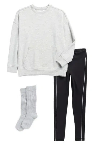 90 DEGREE BY REFLEX 90 DEGREE BY REFLEX KIDS' SWEATSHIRT, LEGGINGS & SOCKS SET