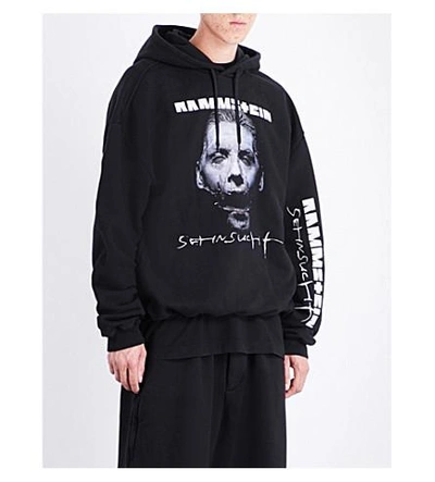 VETEMENTS Rammstein パーカー Vetements Rammstein Cotton-blend Hoody In Black