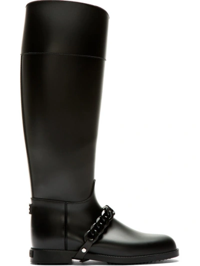 GIVENCHY Black Chain Eva Rain Boots