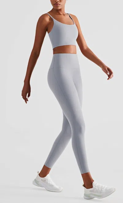 91THELABEL ESTHER 2 PIECE LYCRA HIGH PERFORMANCE WORKOUT SET IN CLOUD GREY