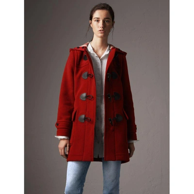 Burberry red duffle coat best sale