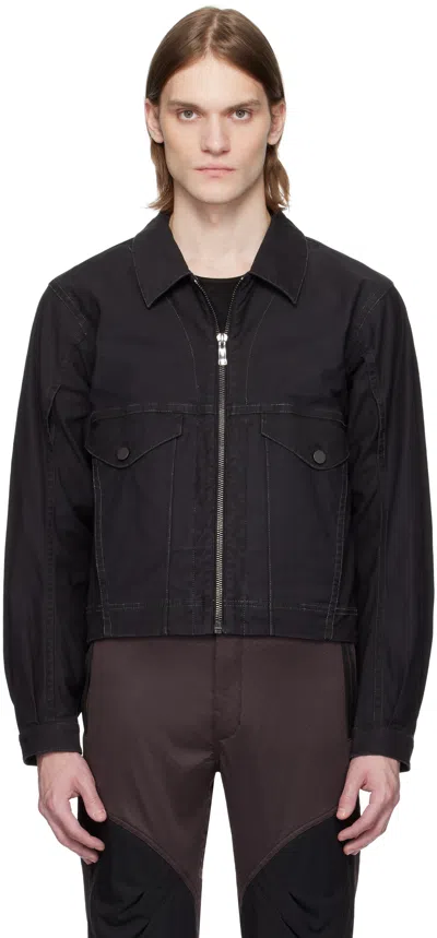 A. A. SPECTRUM BLACK WESTWIND SLIM TRUCKER JACKET