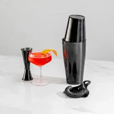 A BAR ABOVE A BAR ABOVE 4-PIECE CRAFT BAR SET, BLACK