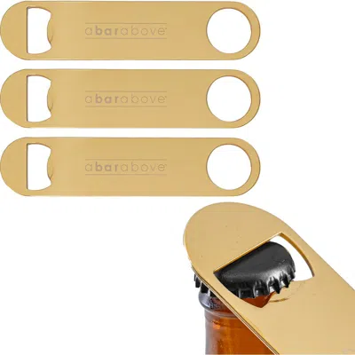 A BAR ABOVE A BAR ABOVE GOLD BAR BLADE BOTTLE OPENERS, 3 PACK