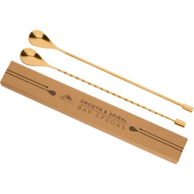 A BAR ABOVE A BAR ABOVE GOLD BAR SPOONS, COMBO SET OF 2