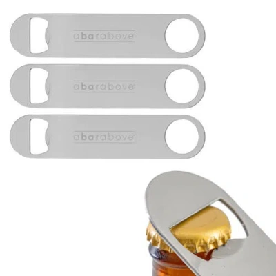 A BAR ABOVE A BAR ABOVE STAINLESS STEEL BAR BLADE BOTTLE OPENER, 3 PACK