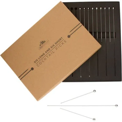 A BAR ABOVE A BAR ABOVE STAINLESS STEEL COCKTAIL PICKS, 12-PIECE COMBO SET