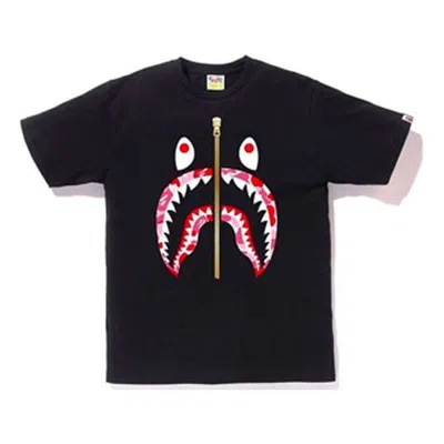 A BATHING APE A Bathing Ape Half Zip Shark Face 'Black Red'