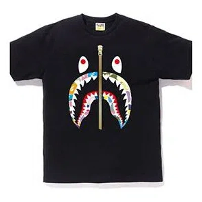 A BATHING APE A Bathing Ape Half Zip Shark Face T-Shirt 'Black'