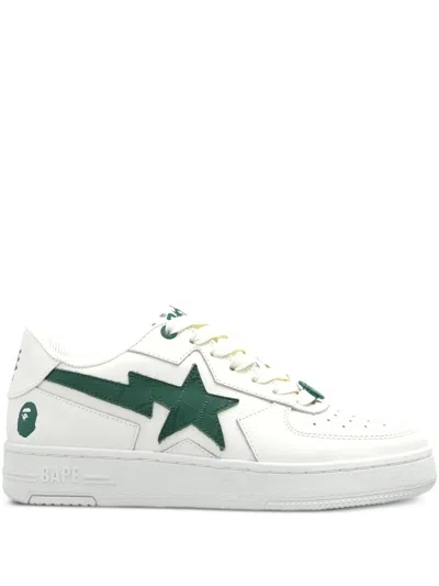 A BATHING APE LEATHER-PANELLED SNEAKERS
