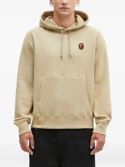 A BATHING APE LOGO-PATCH HOODIE