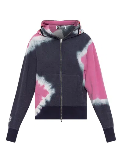 A BATHING APE TIE-DYE SHARK-DETAIL HOODIE