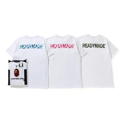 A BATHING APE A Bathing Ape x READYMADE Crossover Logo Round Neck Pullover Short Sleeve Pack 'White'