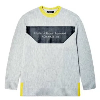 A-COLD-WALL* A COLD WALL LIGHT GREY FRAMEWORK CREWNECK GRAPHIC SWEATER
