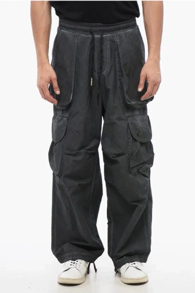 A PAPER KID Ombre Nylon Cargo Pants with Elastic Waist