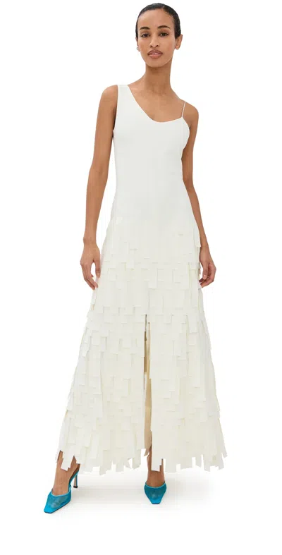 A.W.A.K.E. A. W.A. K.E. MODE MULTI RECTANGLE MAXI DRESS WITH FRONT & BACK SLITS IVORY