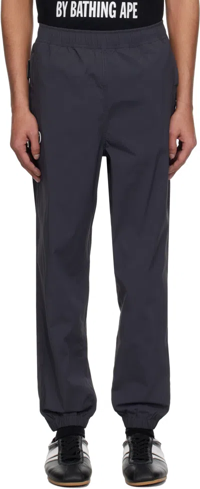 AAPE BY A BATHING APE GRAY 'AAPE NOW' WOVEN SWEATPANTS