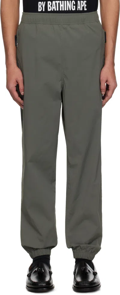 AAPE BY A BATHING APE KHAKI 'AAPE NOW' WOVEN SWEATPANTS