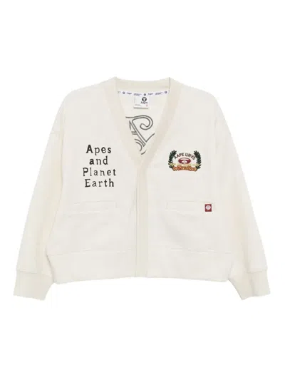 AAPE BY A BATHING APE LOGO-EMBROIDERED CARDIGAN