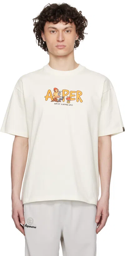 AAPE BY A BATHING APE OFF-WHITE THEME 'AAPER' T-SHIRT