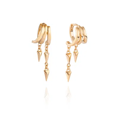 AARIA LONDON WOMEN'S GOLD / SILVER LYNX ILLUSION EARRINGS