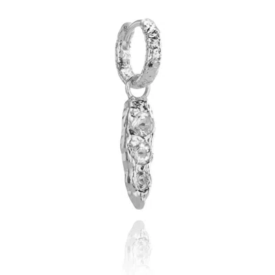 AARIA LONDON WOMEN'S IRIS MOLTEN SPIKE EARRING CHARM - SILVER