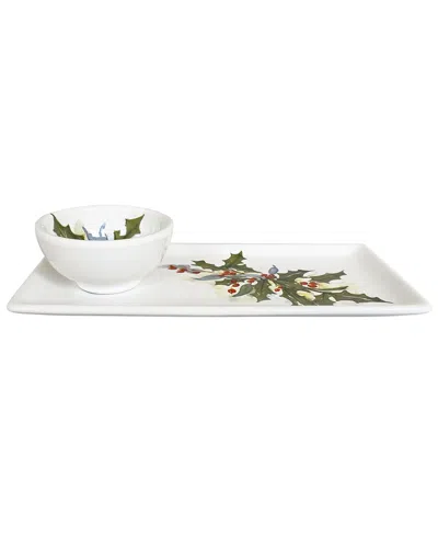 ABBIAMO TUTTO ABBIAMO TUTTO WINTERWONDERLAND RECTANGLE PLATE & DIPPING BOWL SET