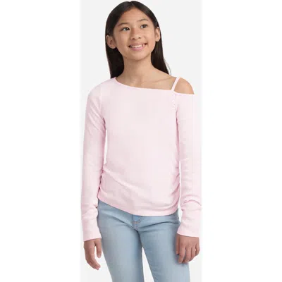 ABERCROMBIE ABERCROMBIE KIDS KIDS' RUCHED ASYMMETRIC COTTON BLEND TOP