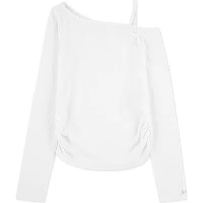 ABERCROMBIE ABERCROMBIE KIDS KIDS' RUCHED ASYMMETRIC COTTON BLEND TOP