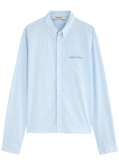 ABOUT BLANK ABOUT BLANK STRIPED LOGO-EMBROIDERED COTTON SHIRT