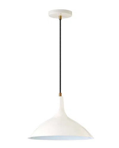 ABRAHAM + IVY ABRAHAM + IVY BARTON PEARLED WHITE METAL PENDANT WITH BRASS ACCENTS