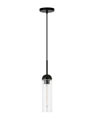 ABRAHAM + IVY ABRAHAM + IVY KAGAN BLACKENED STEEL AND CLEAR GLASS MINI PENDANT