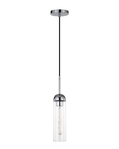 ABRAHAM + IVY ABRAHAM + IVY KAGAN POLISHED NICKEL AND CLEAR GLASS MINI PENDANT