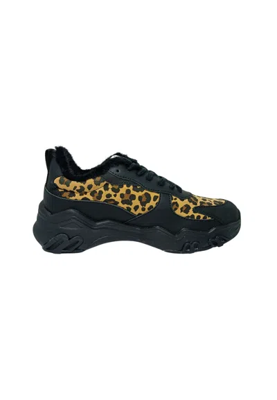 ACBC-BALDININI WOMEN'S SHOES ACBC BALDININI LEOPARD PRINT LEATHER SNEAKERS