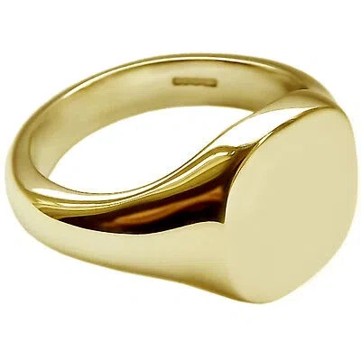 ACE JEWELLERY OF YORK 9CT YELLOW GOLD CUSHION SIGNET RINGS HEAVY 14X13X3MM 375 UK HM BESPOKE FINISHED