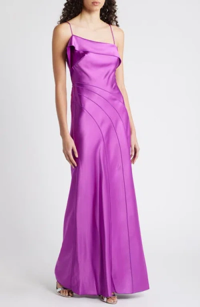 ACLER ACLER ZETLAND RUFFLE SATIN GOWN