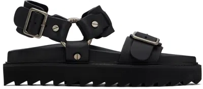 ACNE STUDIOS BLACK LEATHER BUCKLE SANDALS