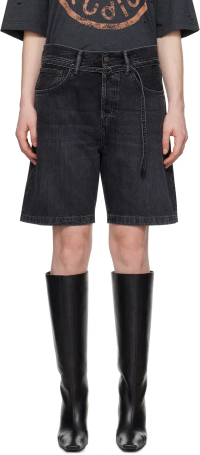 ACNE STUDIOS BLACK LOOSE-FIT DENIM SHORTS