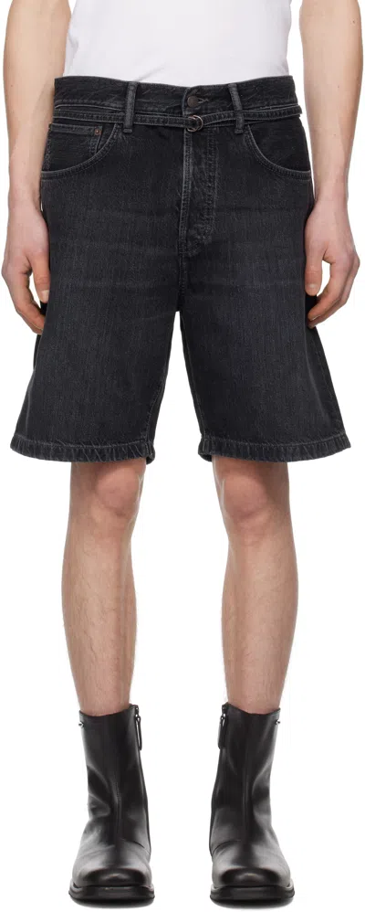 ACNE STUDIOS BLACK LOOSE FIT DENIM SHORTS