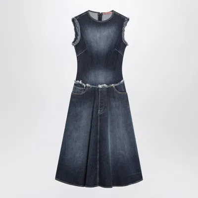 ACNE STUDIOS ACNE STUDIOS BLUE LAYERED DENIM MIDI DRESS WOMEN