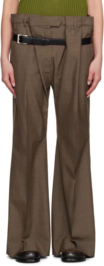 ACNE STUDIOS BROWN BELT TROUSERS