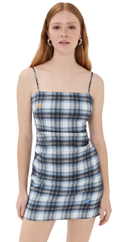 ACNE STUDIOS CHECK FLANNEL DRESS BLUE/BLACK