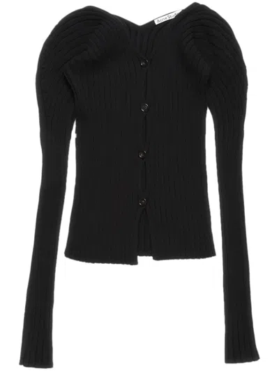 ACNE STUDIOS BUTTON-UP RIBBED CARDIGAN