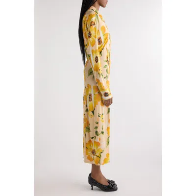 ACNE STUDIOS ACNE STUDIOS DELGA FLORAL PRINT LONG SLEEVE SHIRTDRESS