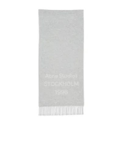 ACNE STUDIOS ACNE STUDIOS LOGO JACQUARD FRINGED SCARF